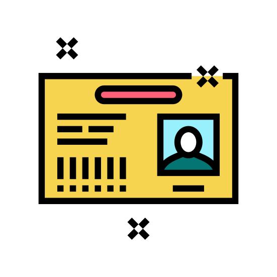 illustration af et gult lånerkort